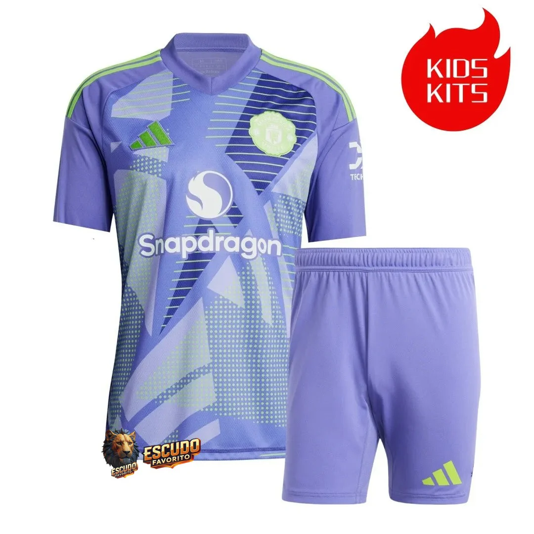 CAMISETA MANCHESTER UNITED PORTERO 24/25 EQUIPACIÓN PARA NIÑOS