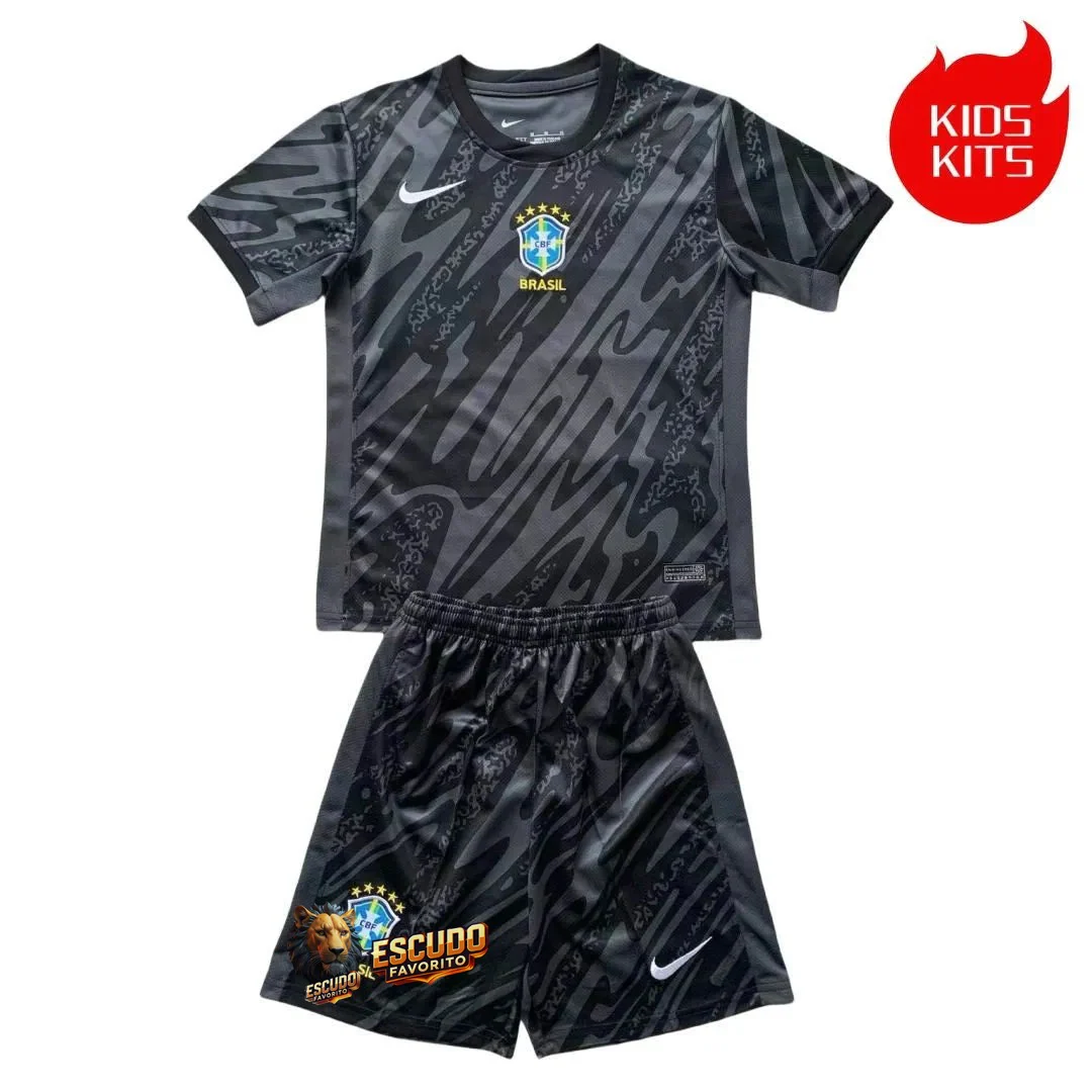 CAMISETA BRASIL PORTERO I GRAY EQUIPACIÓN PARA NIÑOS