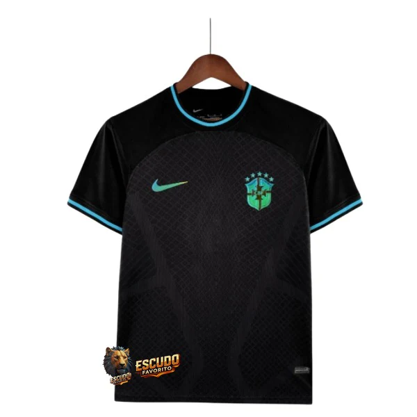 CAMISETA BRASIL NEGRA 2022 HOMBRE