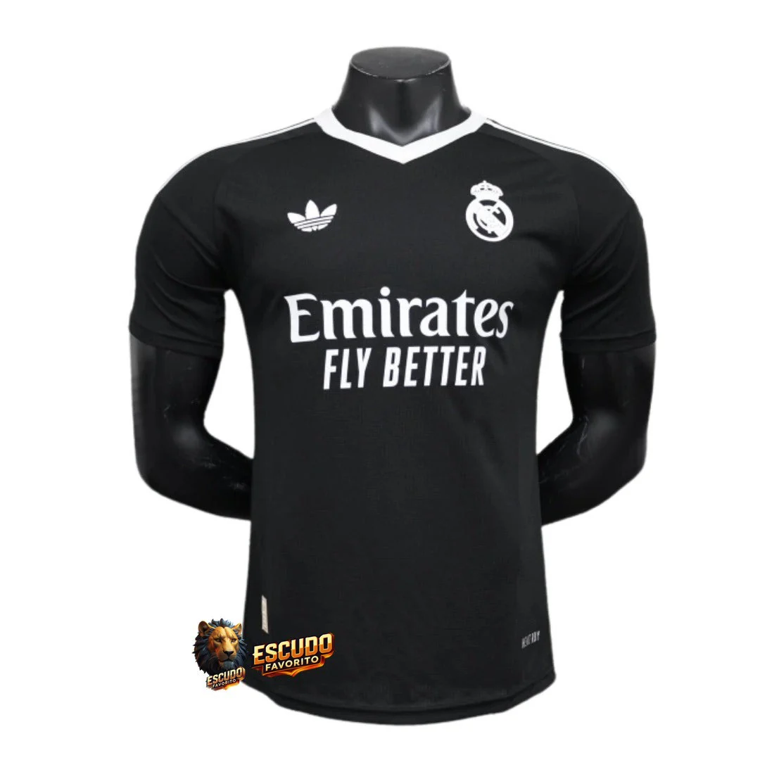 CAMISETA REAL MADRID NEGRA PORTERO 24/25 HOMBRE (VERSIÓN JUGADOR)