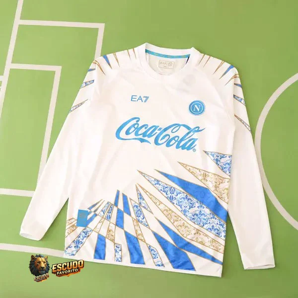 NAPOLI ENTRENAMIENTO MANGA LARGA 25/26 BLANCA HOMBRE