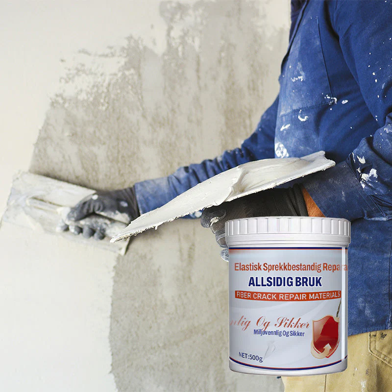 Elastic crack-resistant wall repair paste