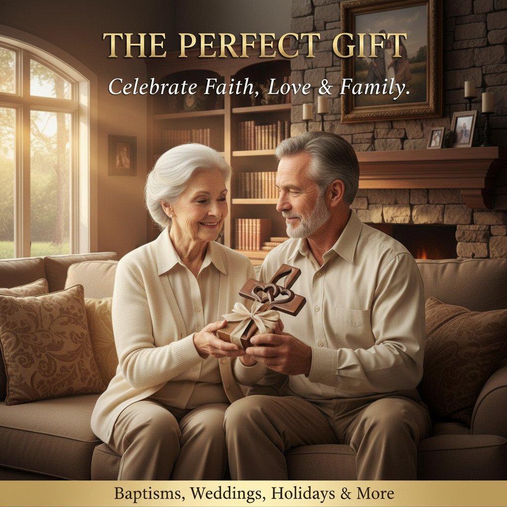 ✨✝️Hand-carved, heart-shaped, wooden cross for the wall