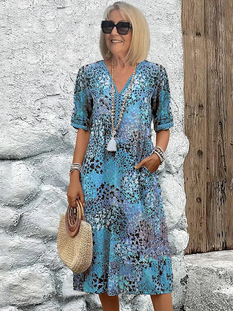 🔥【S-3XL】Vestido midi vibrante