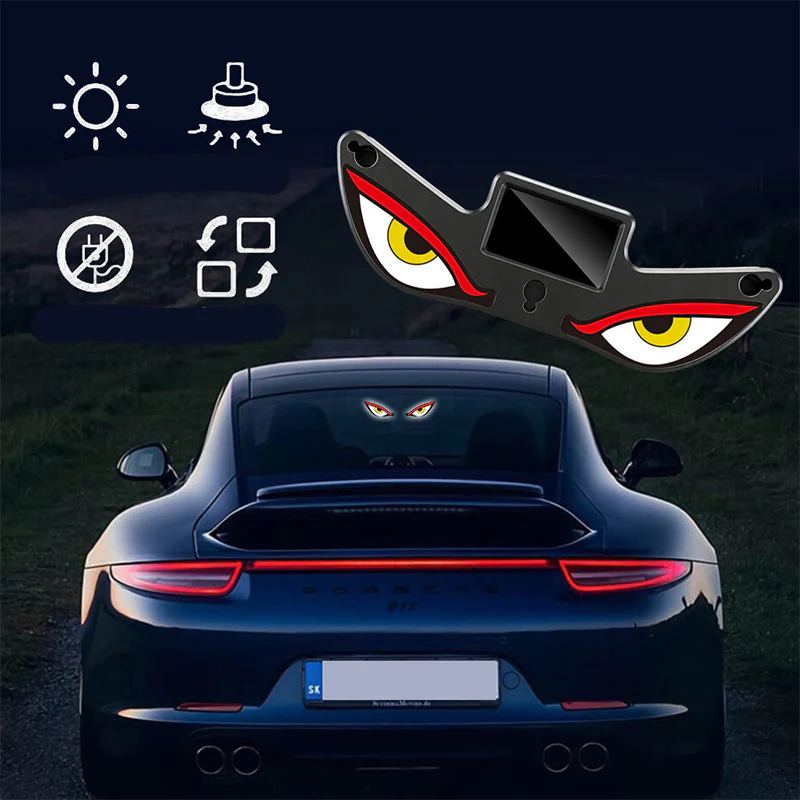 Solarbetriebene LED-Warnleuchte in Teufelsaugenform für Autos